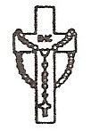 Cross with rosary engraving design 599 