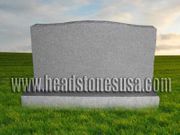 D-8 Gray Granite Upright Headstone