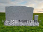 D-8V1T Gray Granite Cemetery Memorial with Vase