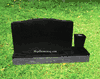 D-8V1T Jet Black Upright Headstone with Vase