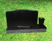 D-8V1T Jet Black Upright Headstone with Vase D-8V1T Jet Black Upright Headstone with Vase