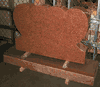 DH-01 Chestnut Red Double Heart Gravestone 