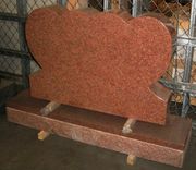 DH-01 Chestnut Red Double Heart Gravestone 