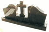 Double Memorial Headstone With Carved Cross