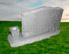 DV1T-10 Gray Granite Double Upright Memorial with Vase