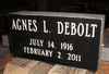 Engraved 16x8x4 Basic Jet Black Granite Gravestone