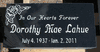 Engraved 16x8x4 Black Granite Headstone 
