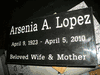 Engraved 16x8x4 Black Granite Traditional Tombstone