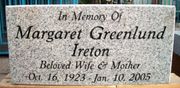 Engraved 16x8x4 Gray Funeral Memorial Grass Marker