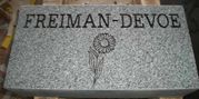 Engraved 16x8x4 Gray Granite Memorial Marker