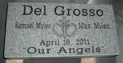 Engraved 16x8x4 Gray Granite Twin Infant Memorial