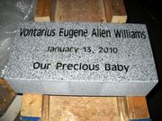 Engraved 16x8x4 Infant Marker in Grey Granite