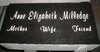  Engraved 16x8x4 Jet Black Cemetery Gravestone