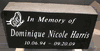 Engraved 16x8x4 Jet Black Cemetery Memorial
