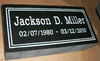 Engraved 16x8x4 Jet Black Granite Cemetery Headstone