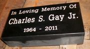 Engraved 16x8x4 Jet Black Granite Flat Marker