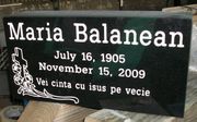 Engraved 16x8x4 Jet Black Granite Grass Marker
