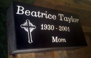 Engraved 16x8x4 Jet Black Granite Gravestone