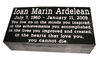 Engraved 16x8x4 Jet Black Granite Memorial Marker