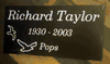 Engraved 16x8x4 Jet Black Granite Memorial Marker