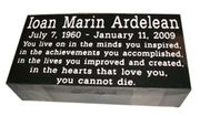 Engraved 16x8x4 Jet Black Granite Memorial Marker Engraved 16x8x4 Jet Black Granite Memorial Marker