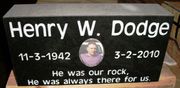 Engraved 16x8x4 Jet Black Memorial Gravestone