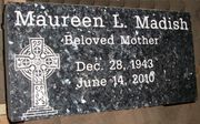 Engraved 24x12x4 Blue Pearl Granite Memorial Marker Engraved 24x12x4 Blue Pearl Granite Memorial Marker