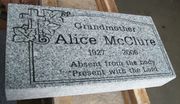 Engraved 24x12x4 G614 Gray Granite Flat Marker