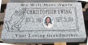 Engraved 24x12x4 G614 Gray Granite Grass Marker