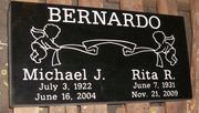 Engraved 24x12x4 Jet Black Granite Companion Grass Marker
