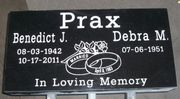 Engraved 24x12x4 Jet Black Granite Companion Tombstone
