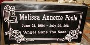 Engraved 24x12x4 Jet Black Granite Memorial Marker