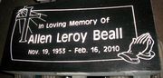 Engraved 24x12x4 Jet Black Grass Marker