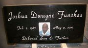 Engraved 24x12x4 Jet Black Headstone 
