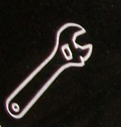 Engraved Adjustable Wrench Cemetery Headstone Design 1382 on Black Granite