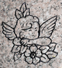 Engraved Angel Cemetery Headstone Design 153 on Anxi Granite