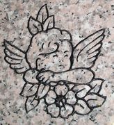 Engraved Angel Cemetery Headstone Design 153 on Anxi Granite Engraved Angel Cemetery Headstone Design 153 on Anxi Granite