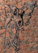 Engraved Angel Cemetery Headstone Design 160 on Marble Red Granite Engraved Angel Cemetery Headstone Design 160 on Marble Red Granite