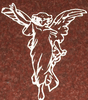 Engraved Angel Cemetery Headstone Design 167 on India Red Granite