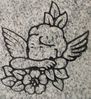 Engraved Angel Cemetery Monument Design 153 on Gray Granite
