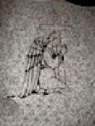 Engraved Angel Headstone Design 159 on Gray Granite