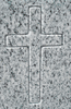 Engraved Basic Cross Cemetery Headstone Design D-25 on Gray Granite