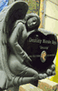Engraved Black Angel Heart Headstone