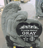 Engraved Black Granite Angel Memorial