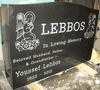 Sandblasted Engraved Black Granite Headstone 
