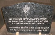 Engraved Blue Pearl Granite P-01-02 Family Headstone (Back)