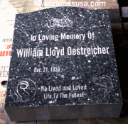 Engraved Blue Pearl Memorial Engraved Blue Pearl Memorial