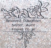  Engraved Bouquet of Flowers Cemetery Memorial Design 3019 on Anxi Granite