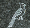 Engraved Cardinal Headstone Design 195 on Evergreen Granite