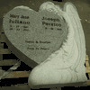 Engraved Carved Angel Gray Granite Monument
